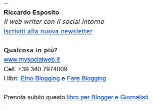 creare firma email