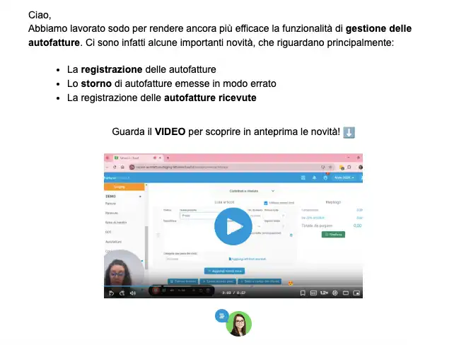 esempio video newsletter