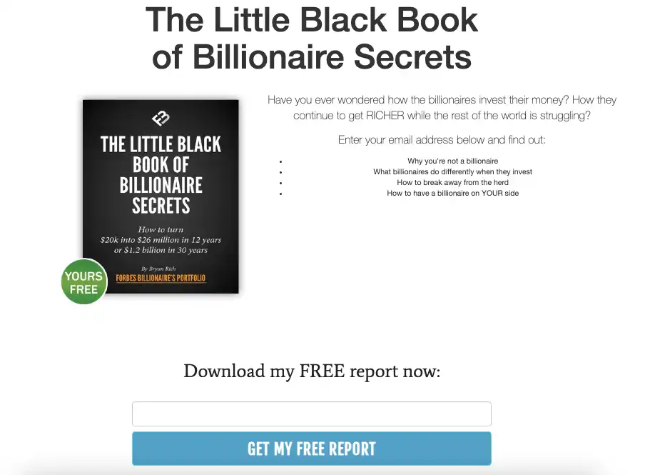 esempio di squeeze page